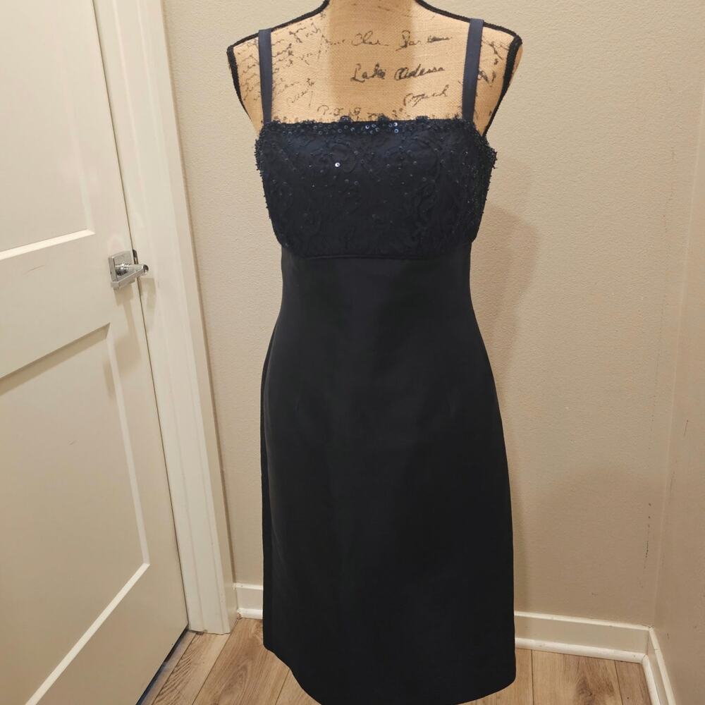 NWOT Talbots Women's Top Embellished Navy Blue Top Party Cocktail Dress Size 6